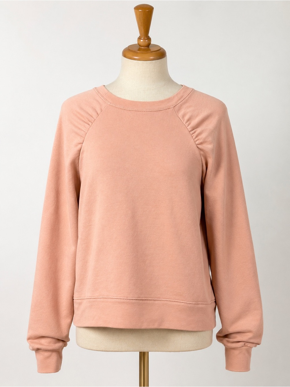 Madewell Blush Pink Ruched Shoulder Sweatshirt Size Medium